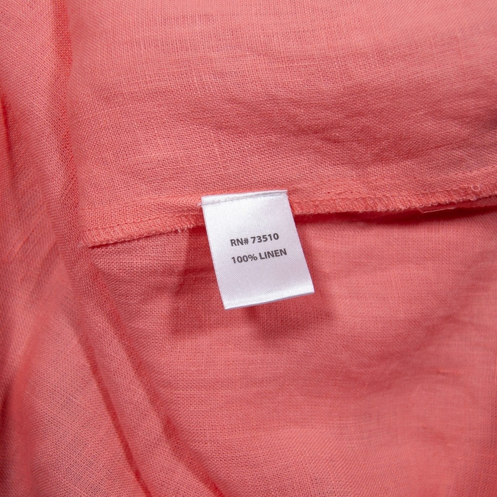 Ivy Jane Women's Ruffle Sleeve Top Blouse Coral Linen Small - Picture 6 of 8